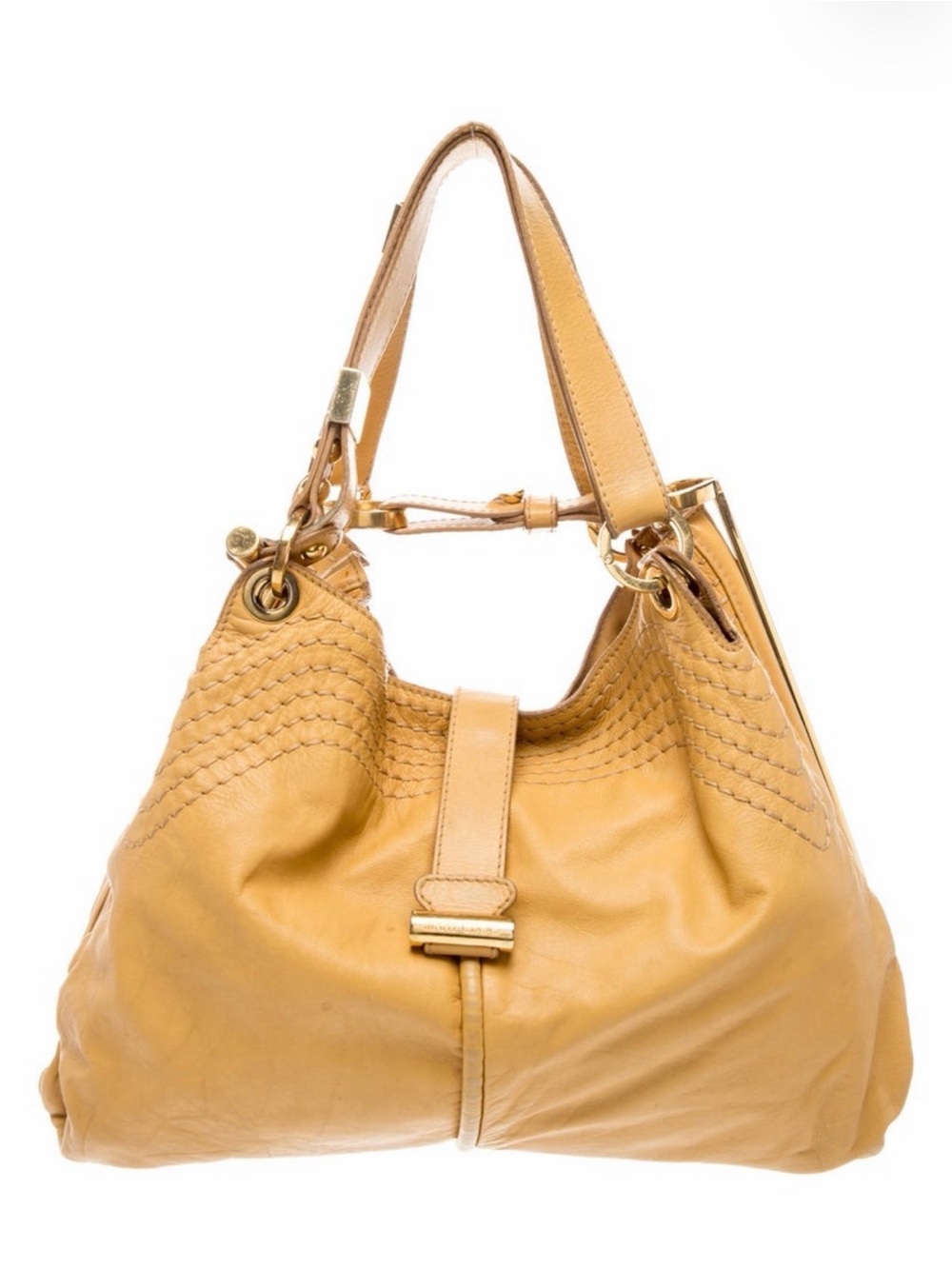 Jimmy Choo Ayse Slouchy Yellow Leather Hobo Shoulder Bag